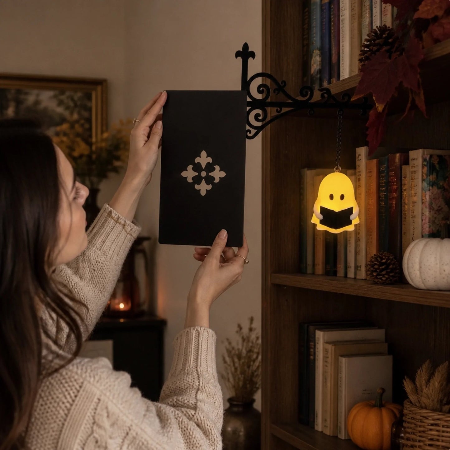 Bookshelf Lantern Light - Bookish Gifts For Book Lovers, Bookworms, Readers - Light Up Your Reading Nook