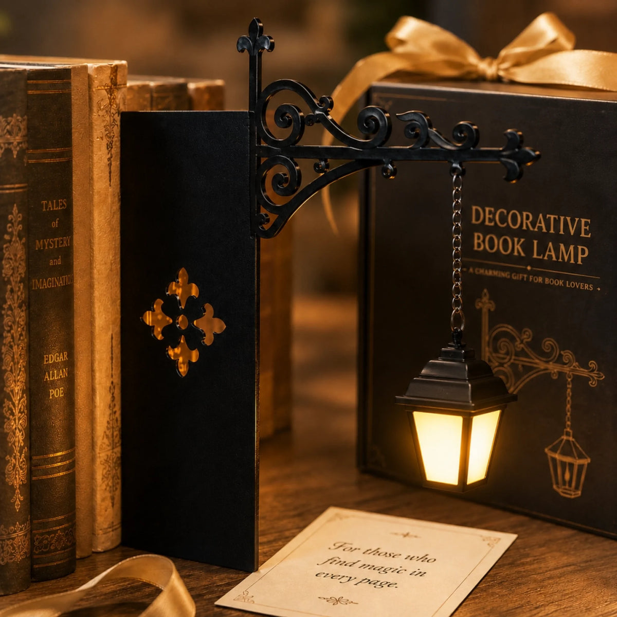 Bookshelf Lantern Light - Bookish Gifts For Book Lovers, Bookworms, Readers - Light Up Your Reading Nook