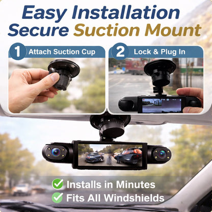 🚗4-Channel 1080P Dash Camera with Night Vision