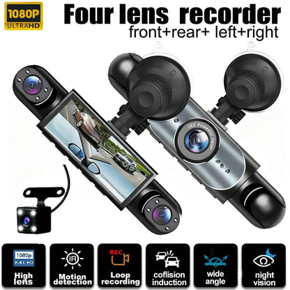 🚗4-Channel 1080P Dash Camera with Night Vision