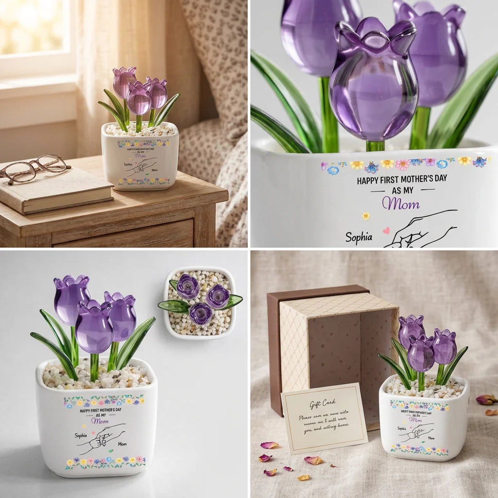 Personalized Glass Everlasting Tulips – The Sweetest Little Hand To Hold