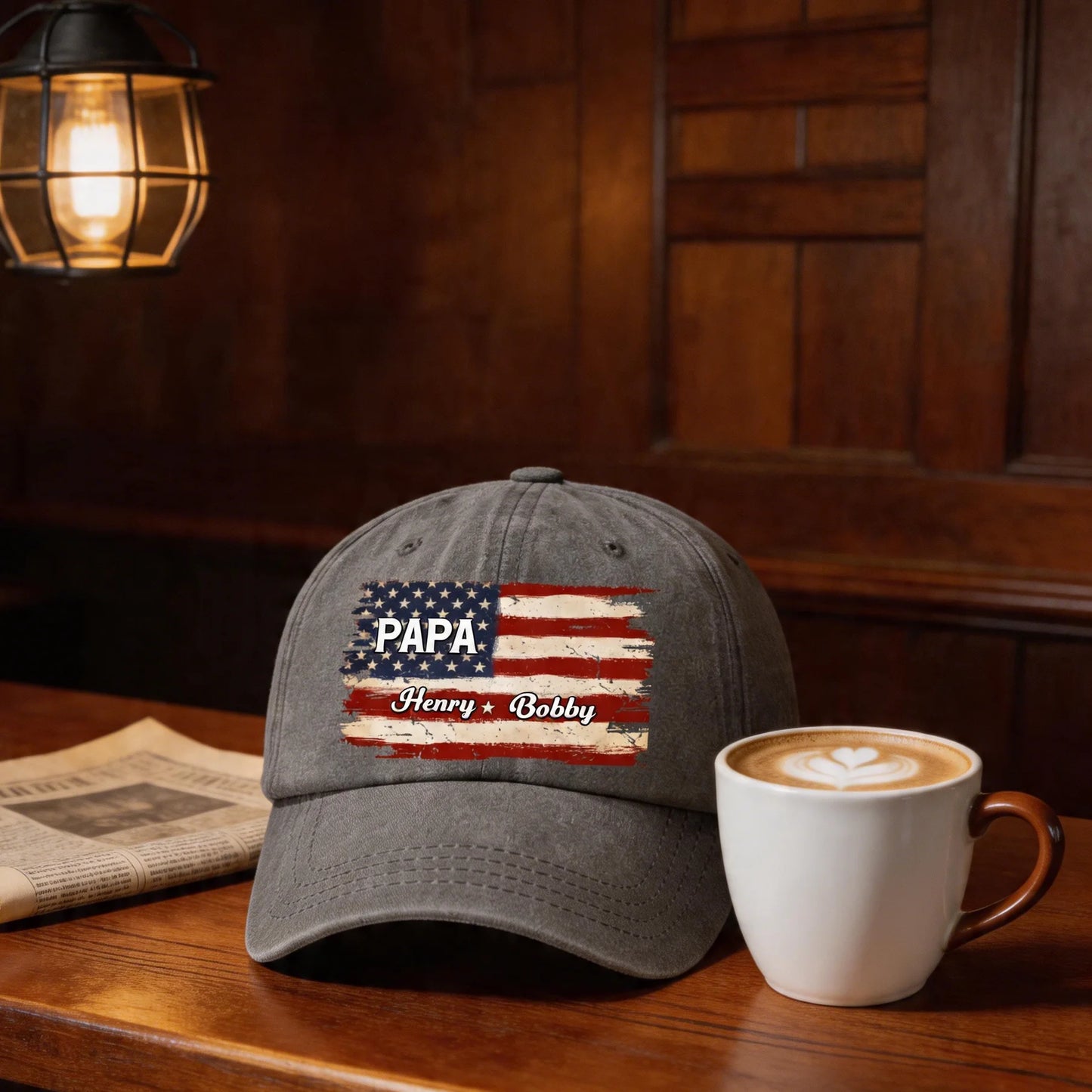Proud To Be American-Personalized Custom Vintage Washed Denim Cap