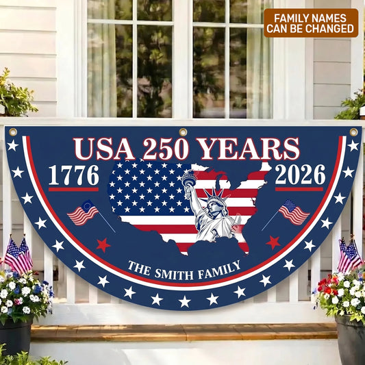 Custom Non-Pleated Fan Flag - Personalized America 250th Anniversary Gifts