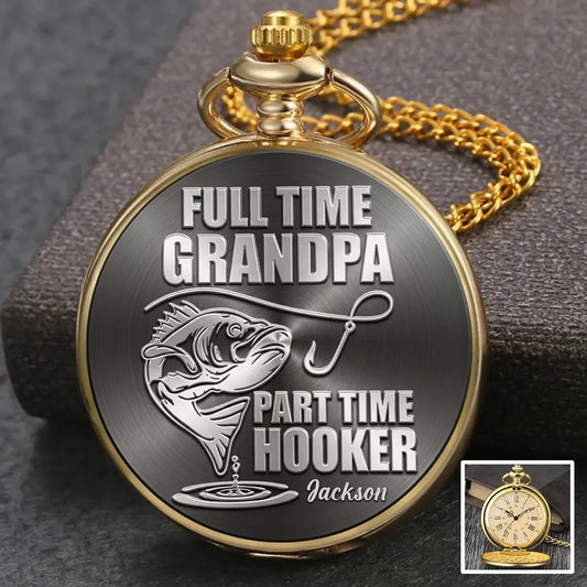 Full Time Dad - Personalized Custom Print Pocket Watch