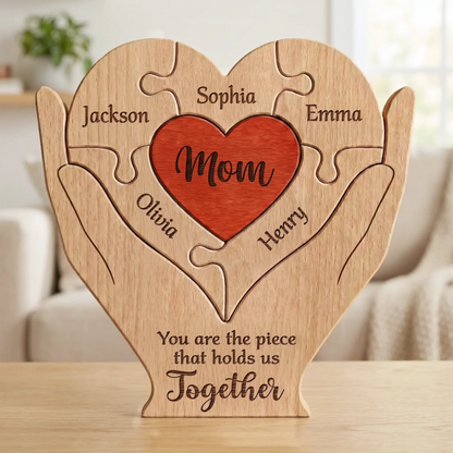 Custom Shaped Wooden Art Puzzle - Personalized Mother's Day Birthday Gifts For Mom, Grandma
