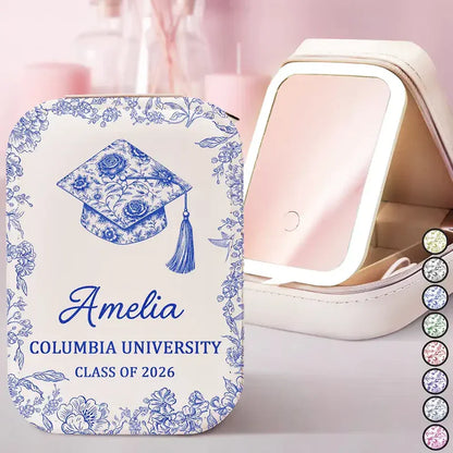 Congrats Graduation - Personalized Makeup Box With LED Mirror