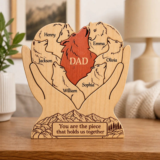 Custom Shaped Wooden Art Puzzle - Personalized Father's Day Birthday Gifts For Dad, Grandpa