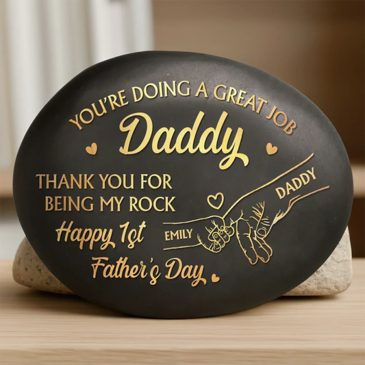 Custom Printed Rock - Personalized Father's Day, Baby Shower, Gender Reveal Gifts For New Moms, New Dads, New Parents