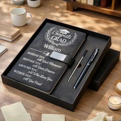 Congrats Grad Personalized Leather Notebook Set (2)