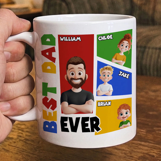 Custom Mug- Personalized Best Dad Ever Arcade Theme Mug