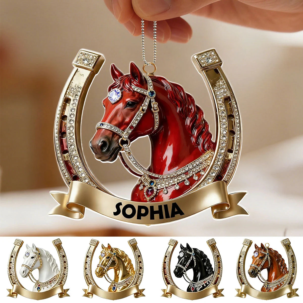 Custom Car Ornament - Personalized Gift For Horse Lover