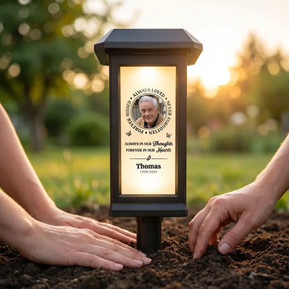 Custom Photo Solar Garden Light - Personalized Memorial Butterfly Garden Sympathy Gift