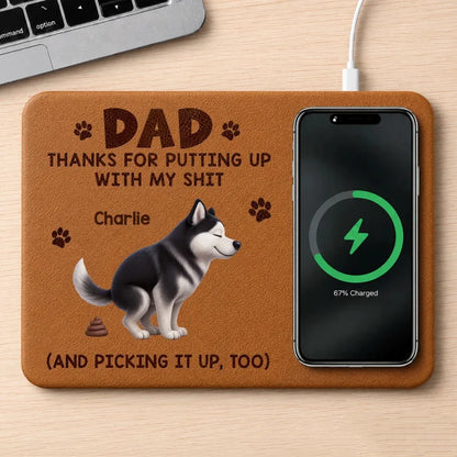 Custom Charging Mat - Personalized Father's Day Birthday Gifts For Dog Cat Lovers, Dog Dad And Mom, Cat Owners - Pet Hair Fully Charged