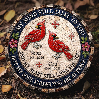Custom Round Shaped Stone With Stand - Personalized Memorial Sympathy Gifts For Loss Of Mom, Dad - Forever In Loving Memory