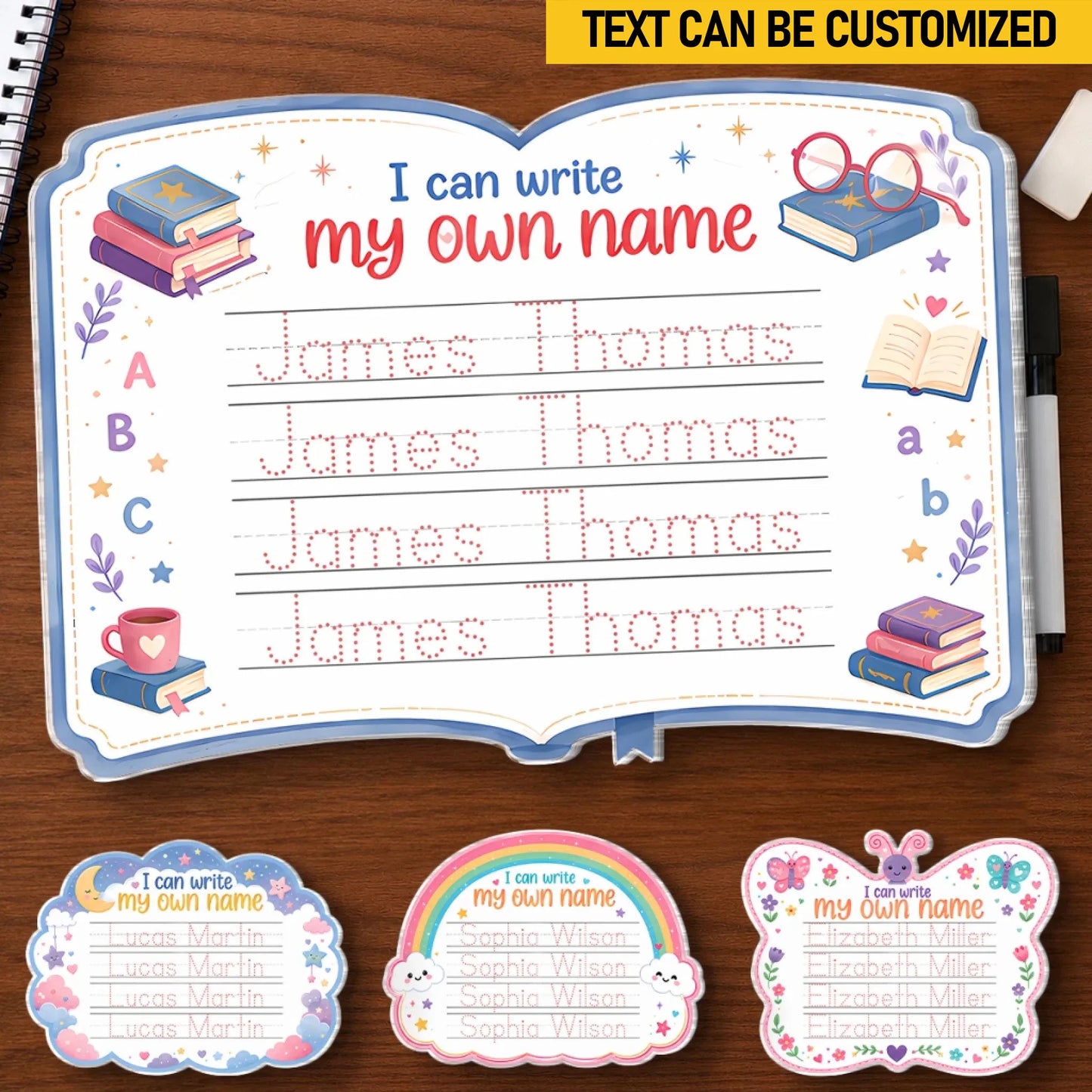 Custom Kids Acrylic Tracing Board - Personalized Back To School Gifts For Kids - Learning Starts Here