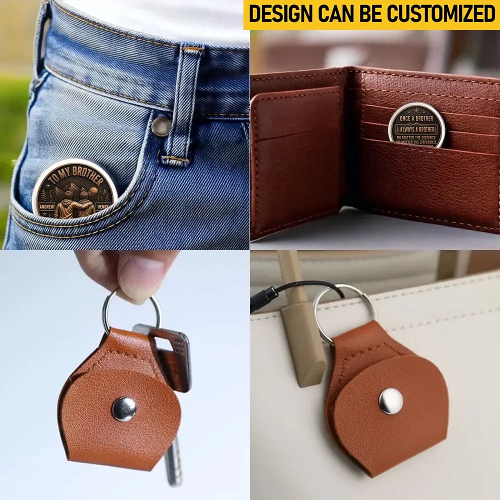 Custom Pocket Hug - Personalized Birthday Gifts For Brothers - Brothers Stand Strong Together