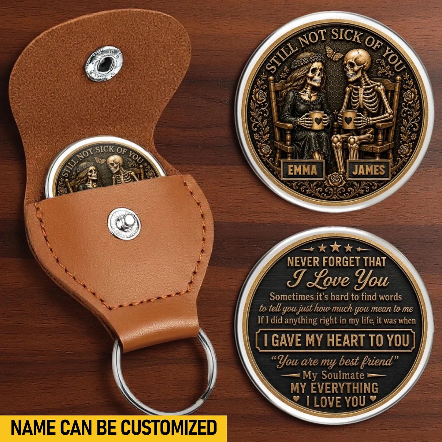 Custom Skeleton Pocket Hug - Personalized Anniversary Wedding Gifts For Husband And Wife, Him And Her - Forever Yours Forever Mine