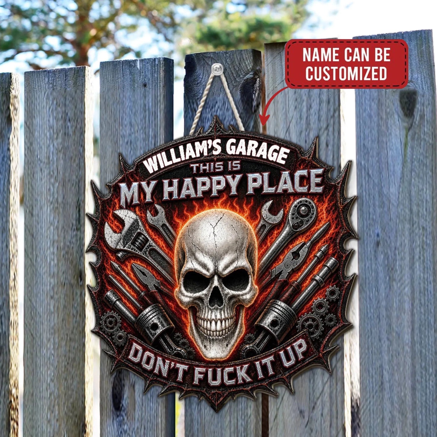 Custom Wood Sign - Personalized Birthday Gifts For Men, Man Cave, Dad, Grandpa - My Happy Place