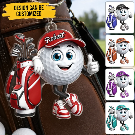 Custom Golf Shaped Acrylic Keychain - Personalized Birthday Gifts For Golf Lovers, Sports Fans, Sports Lovers - Swing With Confidence