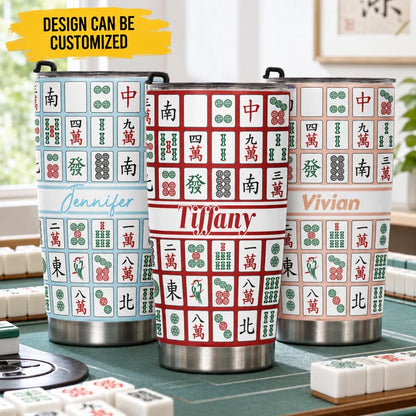 Custom Monogram, Name Gift For Mahjong Lovers - Personalized Tumbler
