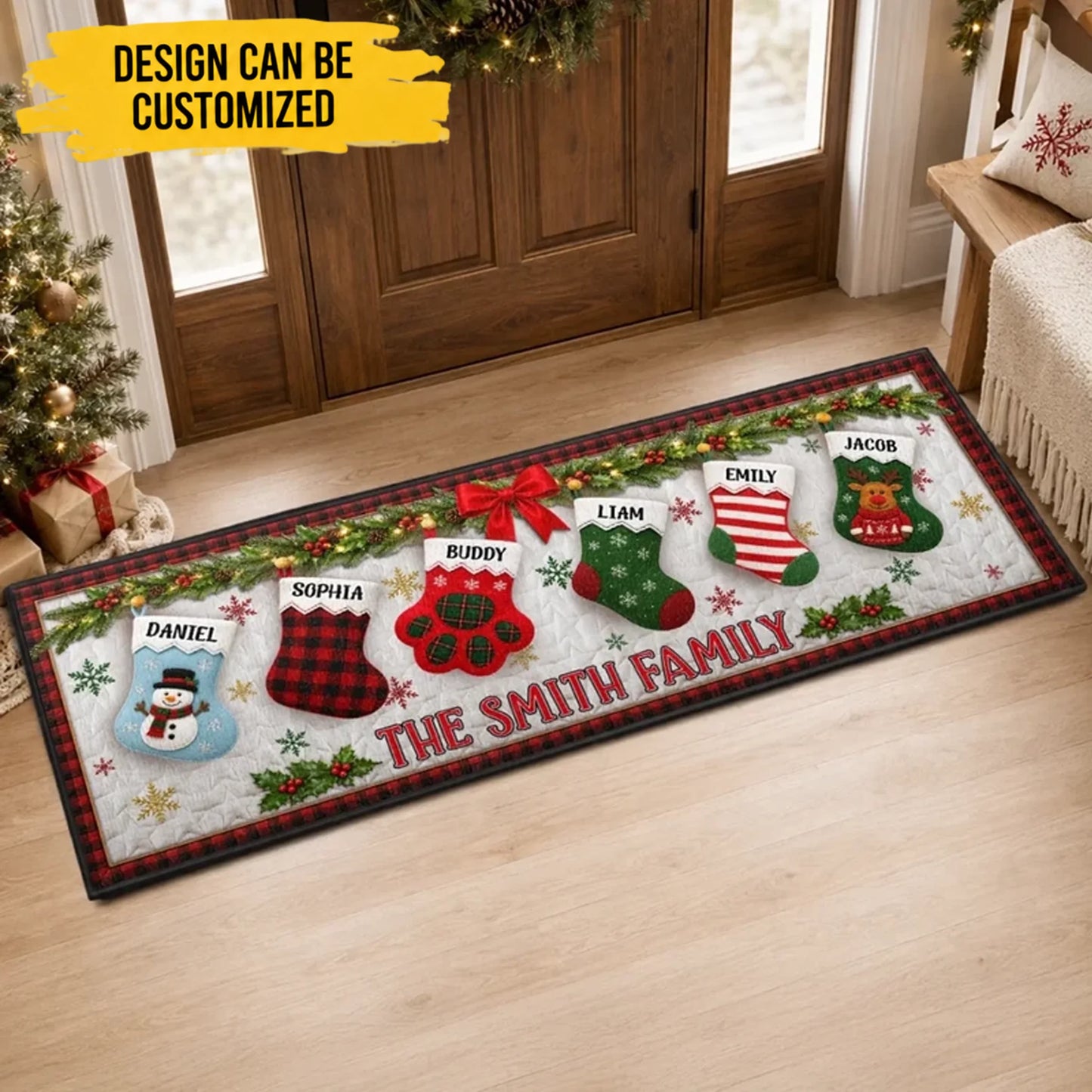 Custom Runner Rug - Personalized Christmas Birthday Gifts For Mom, Dad, Brother, Sister - Love Brings Us Home