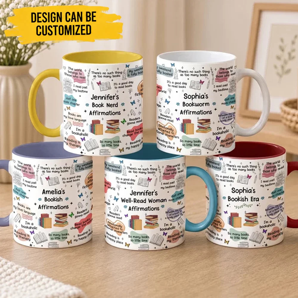 Book Mug Affirmations - Gifts For Book Lovers, Book Club - Personalized Mug