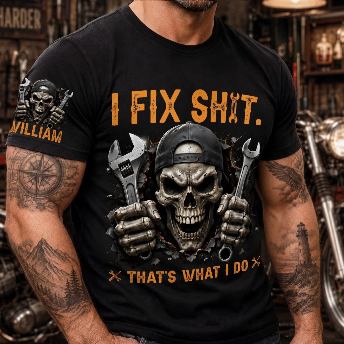 Custom T-Shirt - Personalized Birthday Gifts For Husband, Son, Grandson, Brother, Grandpa, Dad, Yourself - Built To Keep It Running