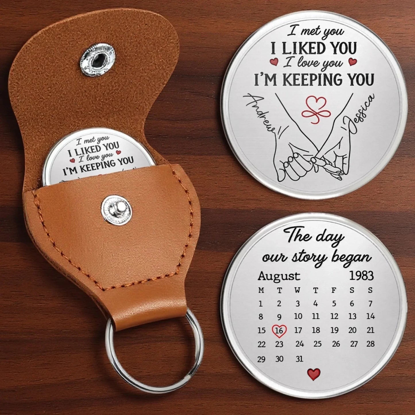 Custom Pocket Hug - Personalized Anniversary Wedding Gifts For Husband And Wife, Him And Her - Forever Marked In My Heart
