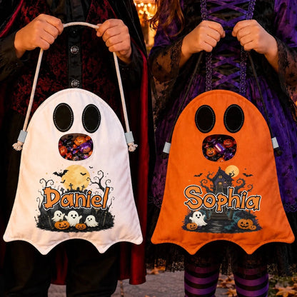 Custom Ghost Bag - Personalized Halloween Birthday Gifts For Kids - Trick Or Treat Smell My Feet