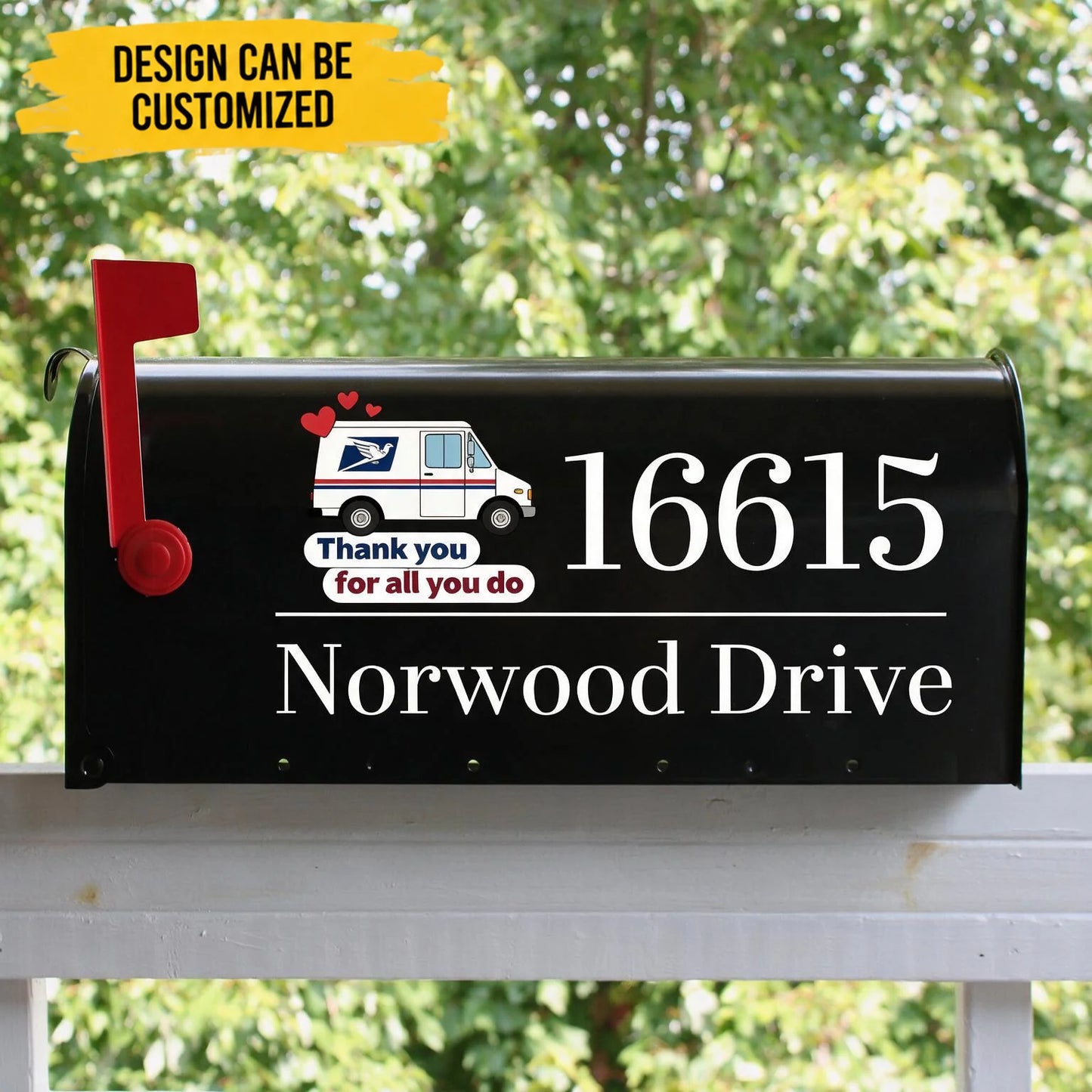 Custom Mailbox Decal - Personalized Thank You For All You Do USPS Mailman House Number Street Name Mailbox Decal - For Mail Carrier & Appreciation Gifts