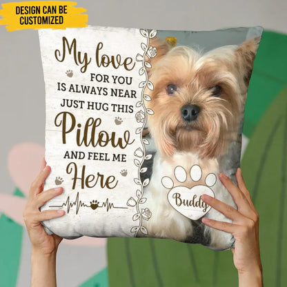 Personalized Photo Pillow - Sympathy Gift For Pet Lovers - Four Paws, One Heart
