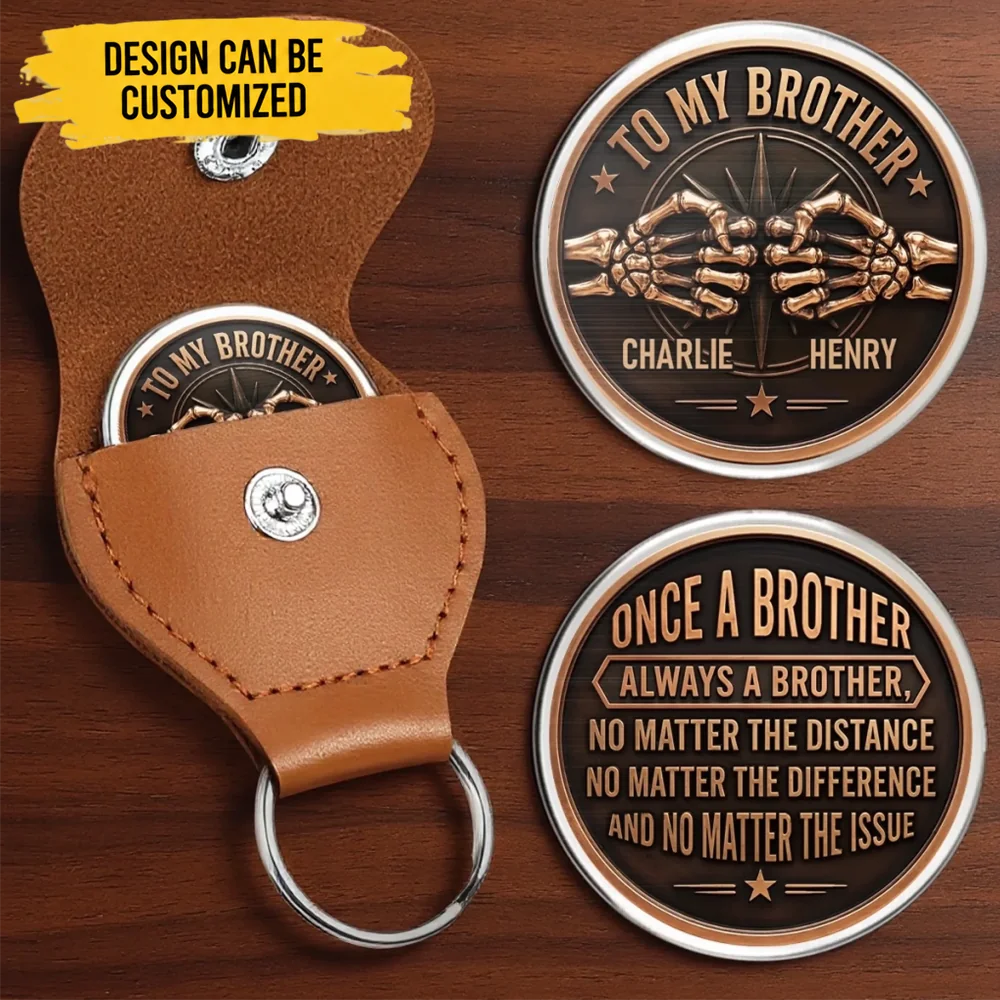 Custom Skeleton Pocket Hug - Personalized Birthday Gifts For Brother - Side By Side Or Miles Apart