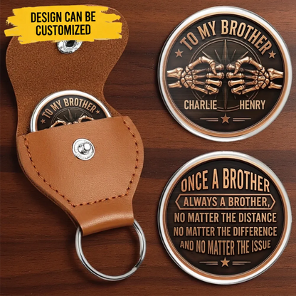 Custom Skeleton Pocket Hug - Personalized Birthday Gifts For Brother - Side By Side Or Miles Apart