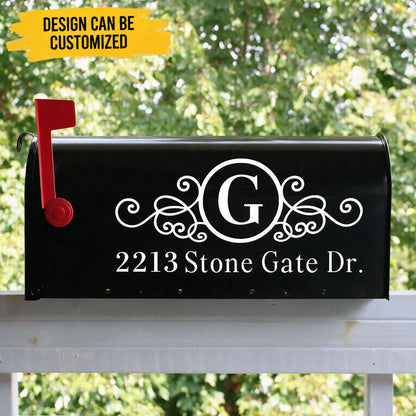 Custom Mailbox Decal - Personalized House Number & Monogram - for Homeowners
