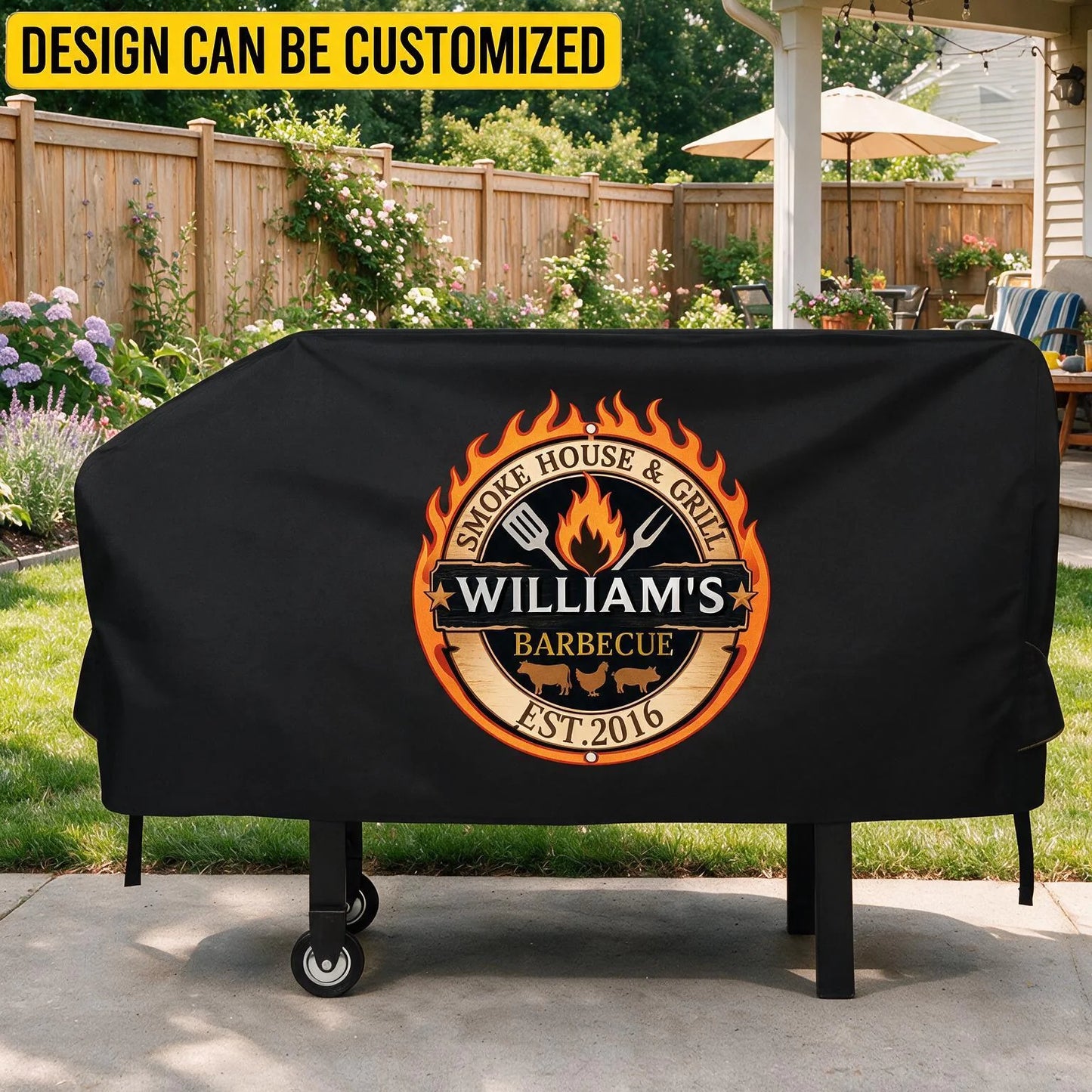 Custom Griddle Cover- Personalized Grilling Gifts For BBQ Lovers, Husband, Son, Grandson, Brother, Grandpa, Dad, Yourself - Grill And Chill