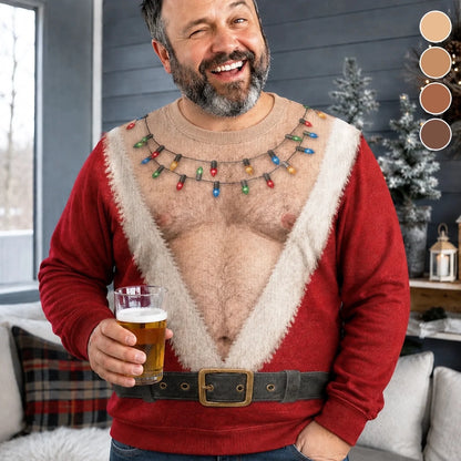 Custom Funny Ugly Sweatshirt - Personalized Christmas Birthday Gifts For Husband, Son, Grandson, Brother, Grandpa, Dad, Yourself - Santa Abs On Full Display Today
