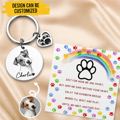 Custom Dog Photo Keychain - Personalized Dog Photo with Heart Paw Charm - Gift for Pet Parents