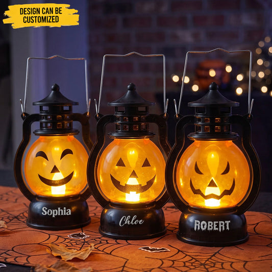 Halloween Pumpkin Face Family - Personalized Pumpkin Light