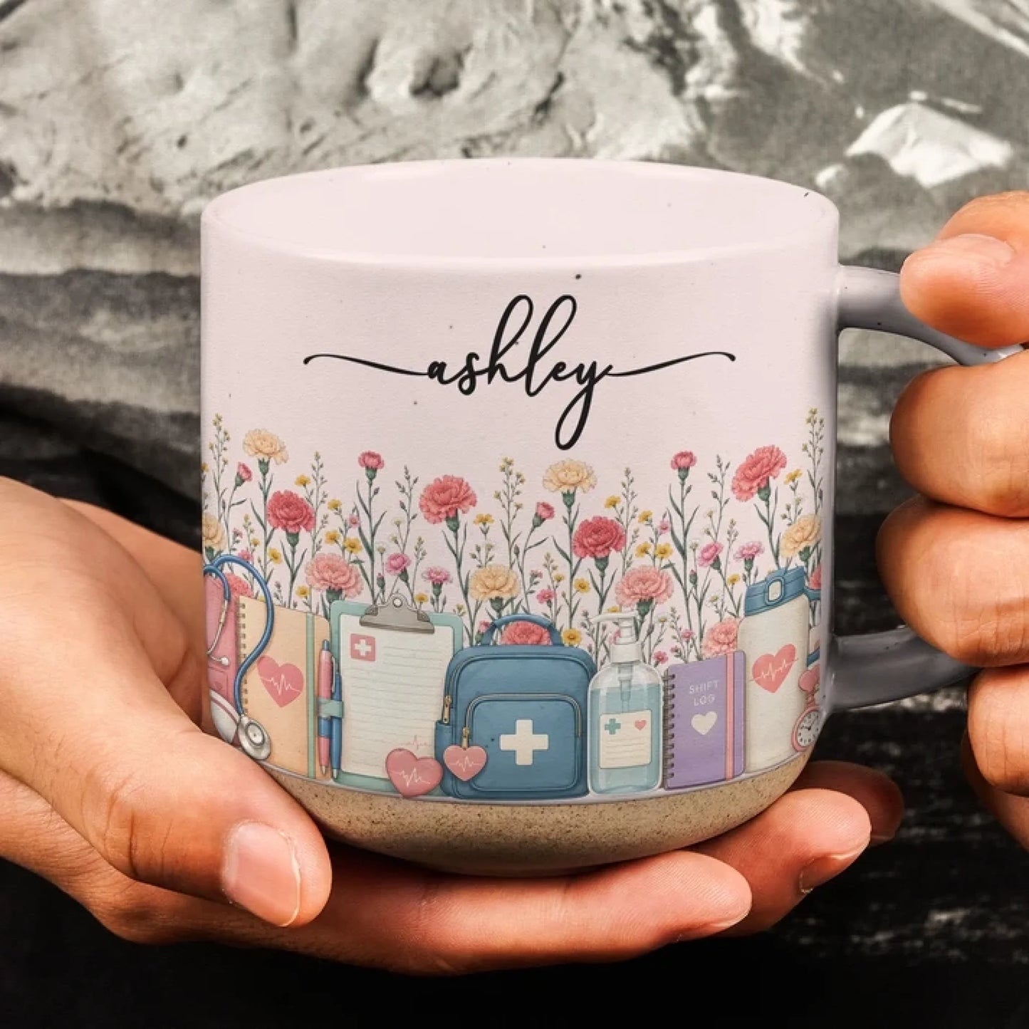 Custom_Birth_Flower_Name_Pottery_Mug_Gift_For_Nurse_Personalized_Mug_3