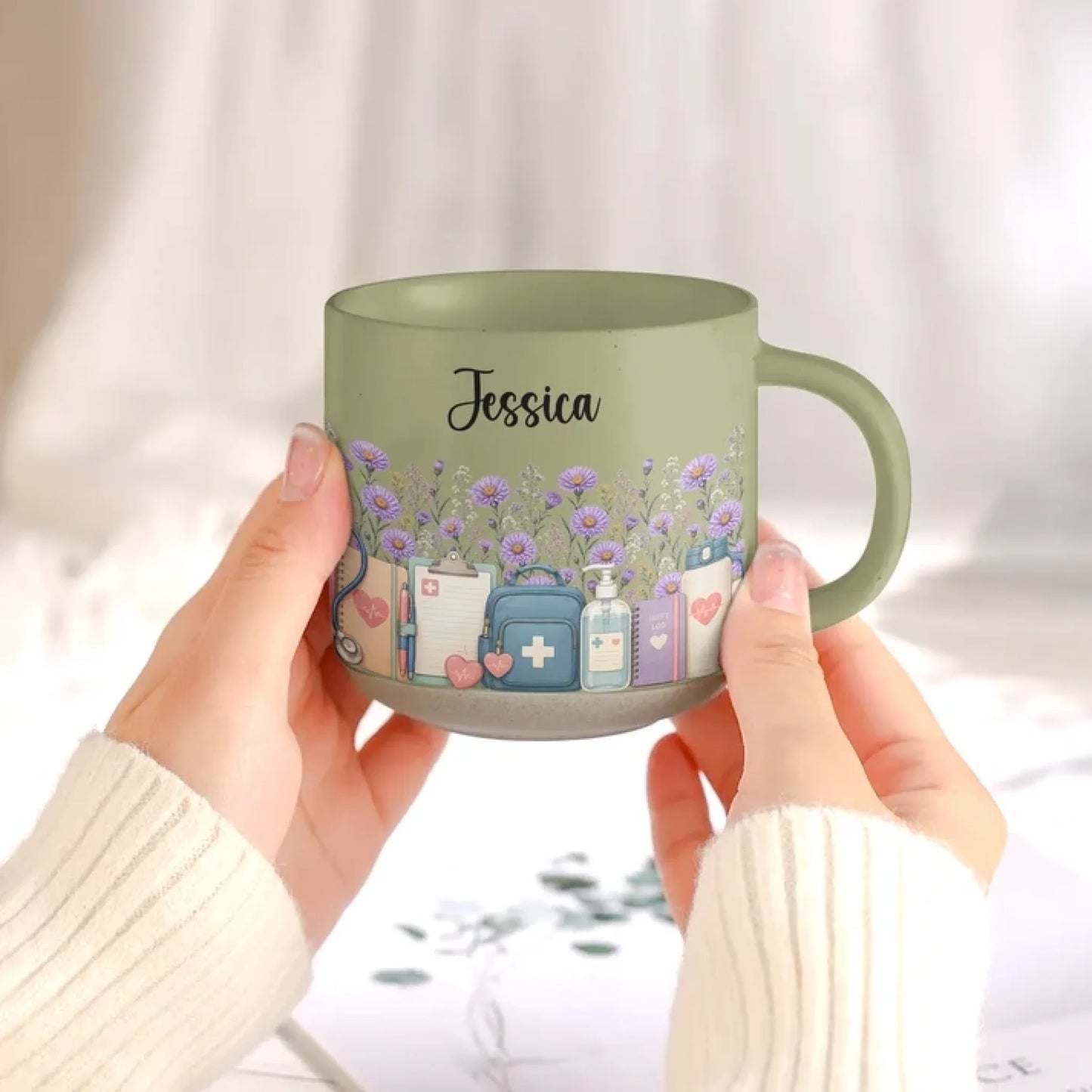 Custom_Birth_Flower_Name_Pottery_Mug_Gift_For_Nurse_Personalized_Mug_5