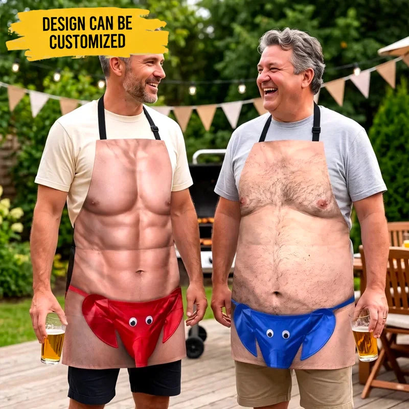 Custom Funny Apron With Pocket - Personalized Birthday Gifts For Husband, Son, Grandson, Brother, Grandpa, Dad, Yourself - Cooking Up Too Much Heat