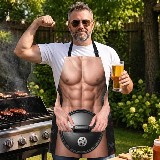 Custom Funny Apron With Pocket - Personalized Birthday Gifts For Husband, Son, Grandson, Brother, Grandpa, Dad, Yourself - Grill Skills No Bills