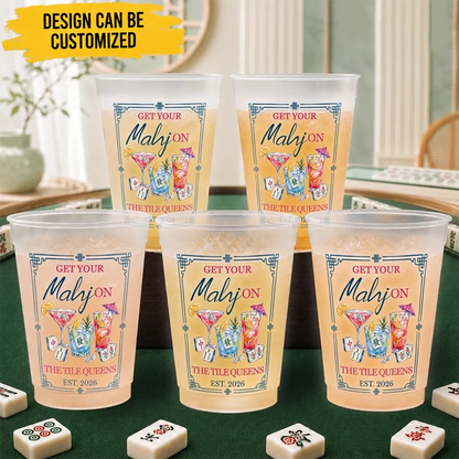 Custom Mahjong Party Cups - Personalized Birthday Gifts For Mahjong Players, Mom, Dad, Brother, Sister - The Tile Divas