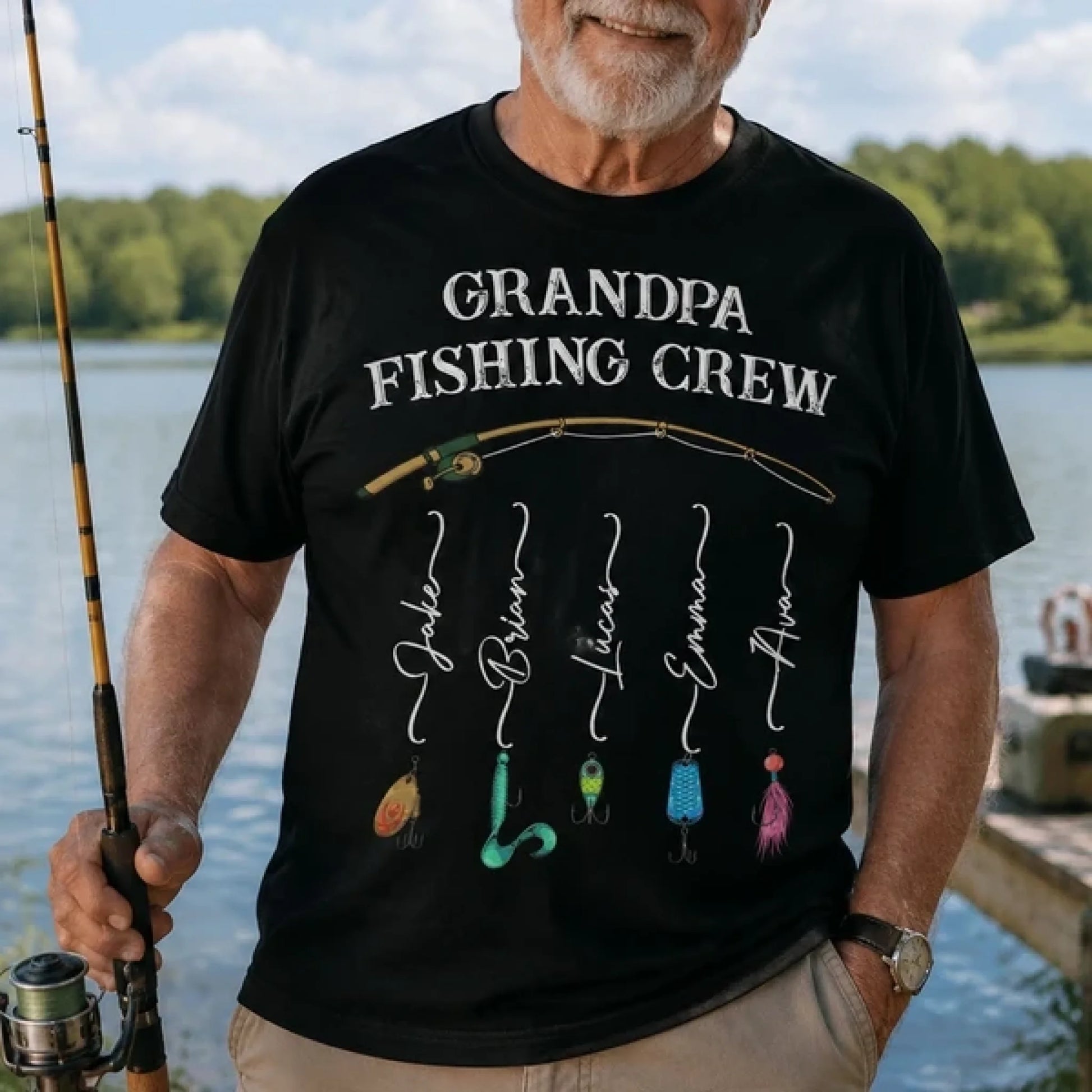 Grandpa_Fishing_Crew_Colorful_Front_Print_Personalized_Shirt_1