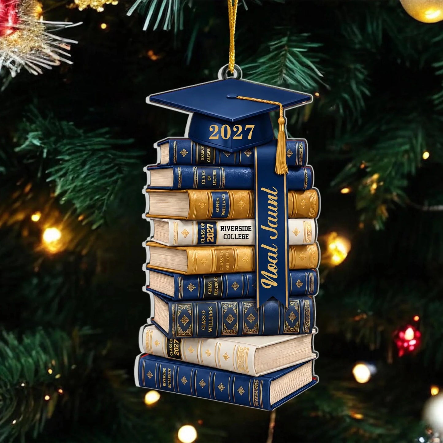 Custom Acrylic Ornament - Personalized Graduation Book Keepsake, Proud Graduate Christmas Keepsake - One Chapter Ends, Another Adventure Begins