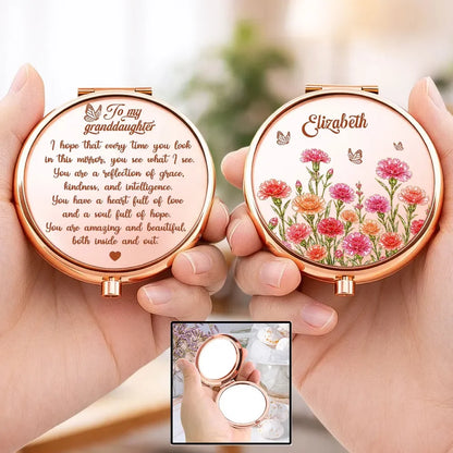 Custom Compact Mirror - Personalized Romantic Gift for Girlfriend, Wife & Daughter - You Are Deeply Loved Always