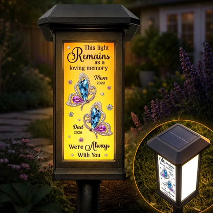 Custom Solar Garden Light - Personalized Memorial Sympathy Gifts For Loss Of Mom, Dad - Forever Remembered Forever Loved