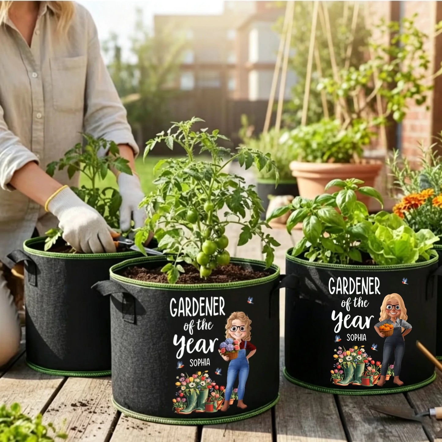 Custom Gallon Grow Bag - Personalized Garden Gifts For Gardeners - Gardener Of The Year