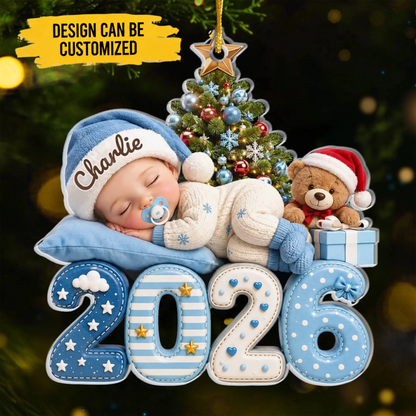 Custom First Christmas Acrylic Ornament - Personalized Christmas Baby Shower, Gender Reveal Gifts For New Moms, New Dads, New Parents - Our Greatest Blessing Ever