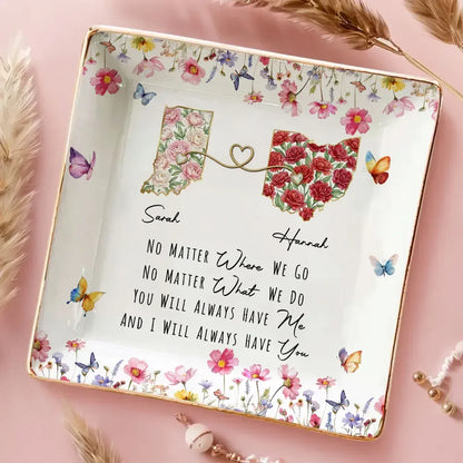 Custom Jewelry Dish - Personalized Best Friend Birthday Gifts For Women, Besties, Sisters, BFF - Always Us